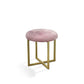 HomeRoots 17" Pink Tufted Velvet Stool With Gold Base Finish