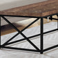 HomeRoots 17" Reclaimed Wood Particle Board and Black Metal Coffee Table