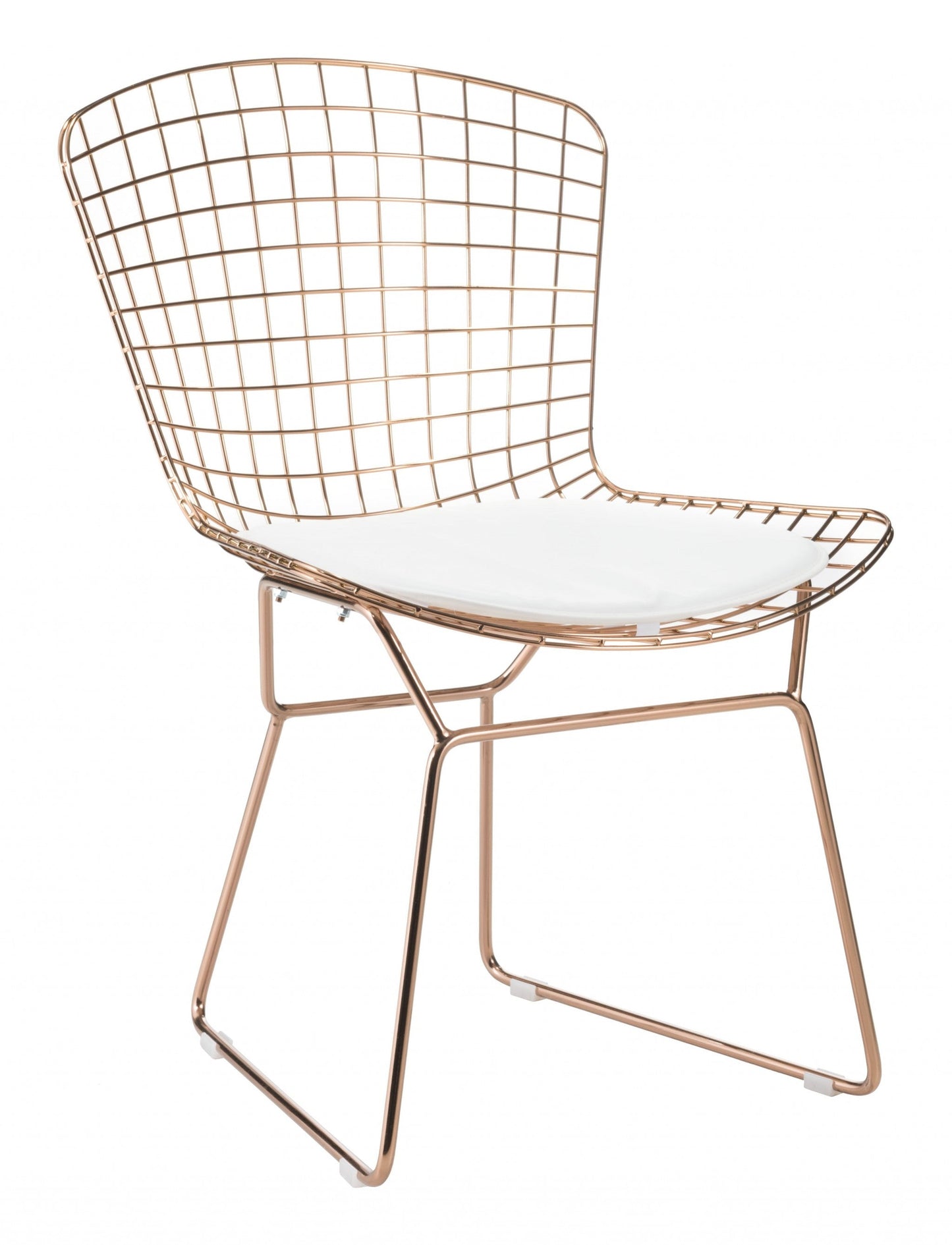 HomeRoots 17" x 17" Faux Leather Seat Cushion in White Finish