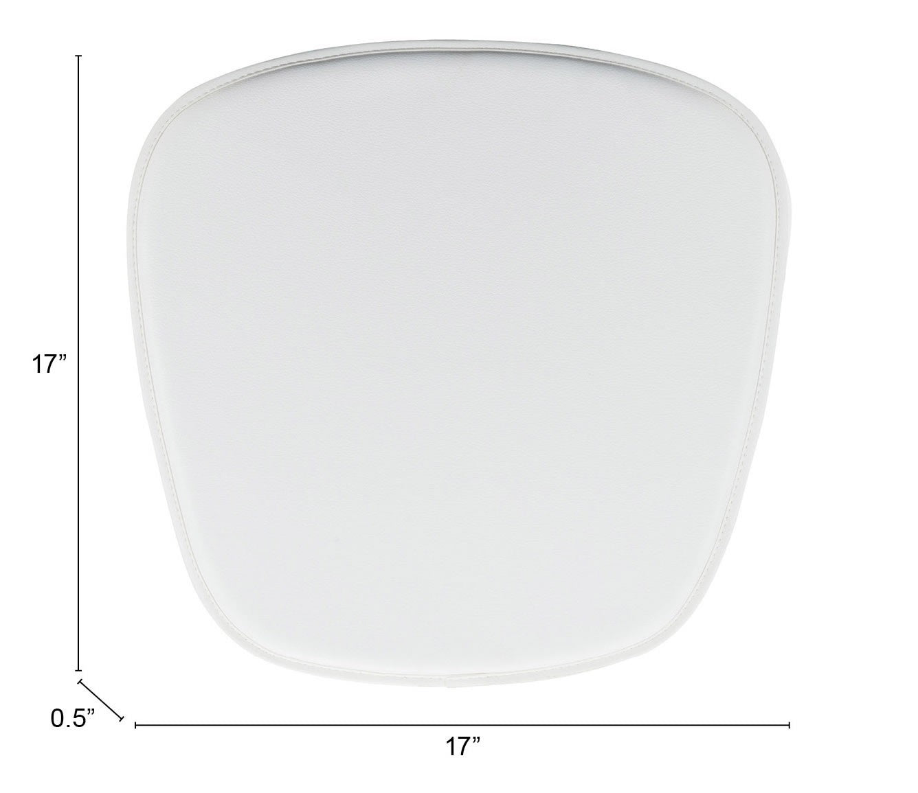 HomeRoots 17" x 17" Faux Leather Seat Cushion in White Finish