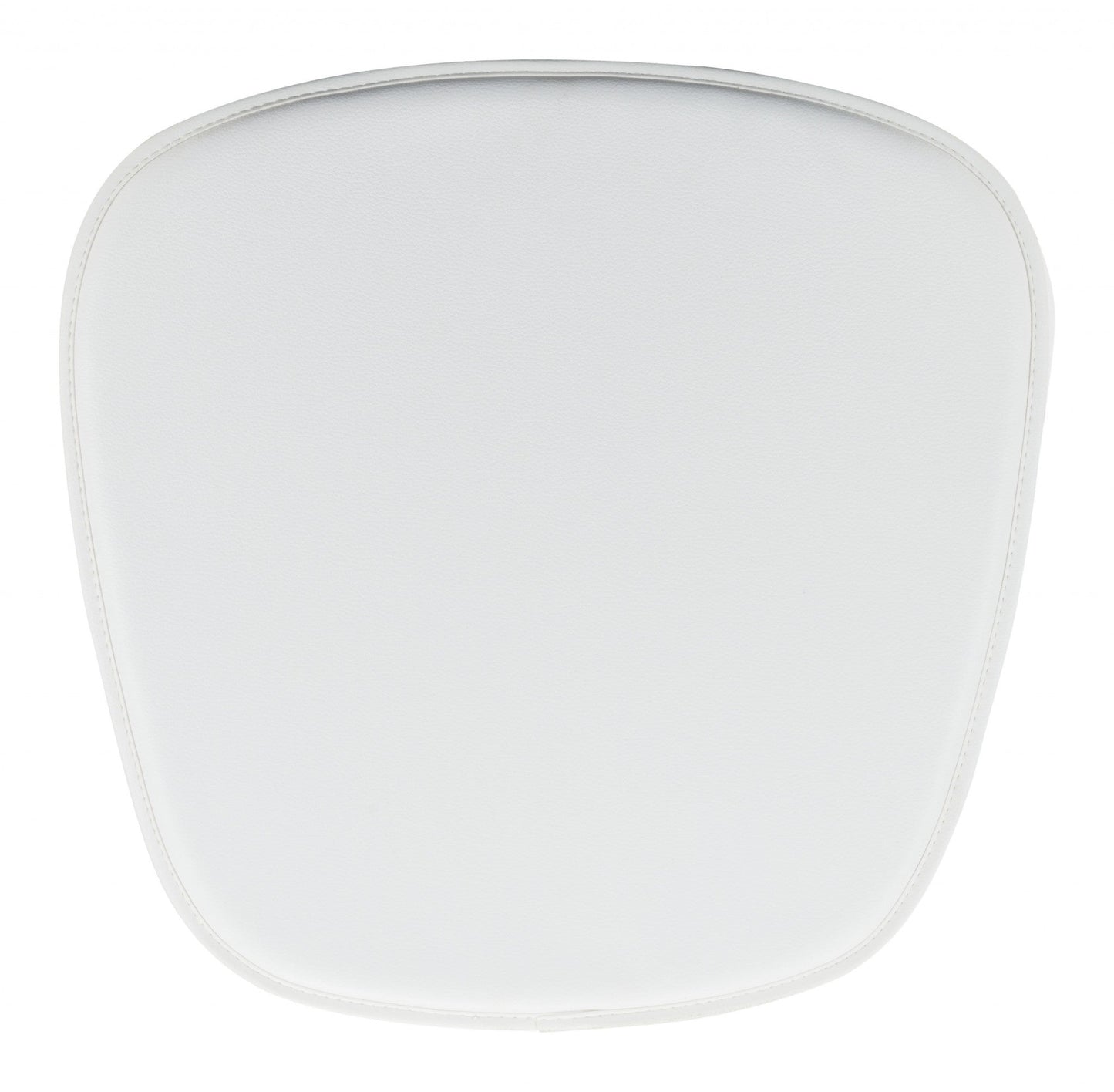 HomeRoots 17" x 17" Faux Leather Seat Cushion in White Finish