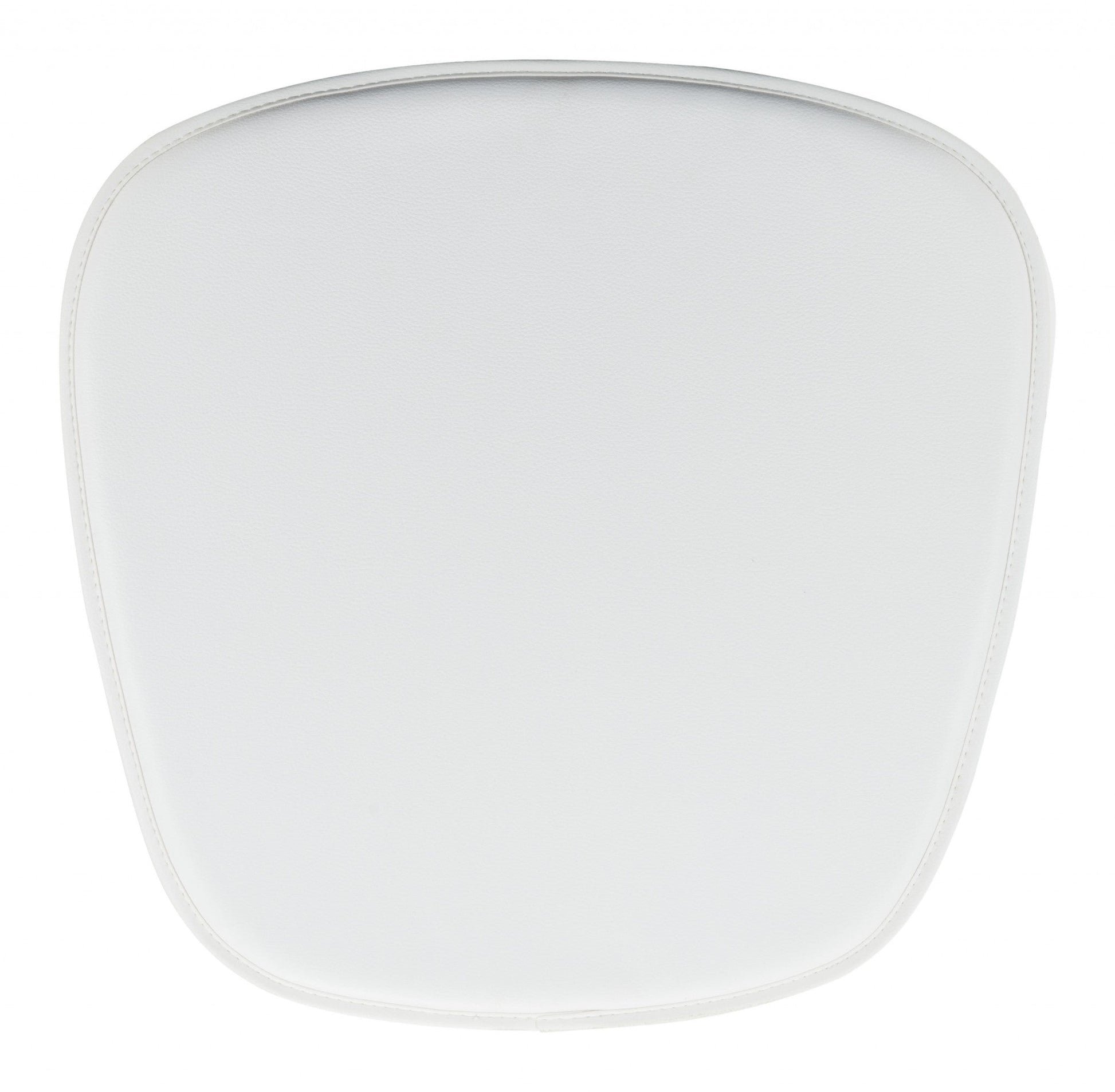 HomeRoots 17" x 17" Faux Leather Seat Cushion in White Finish