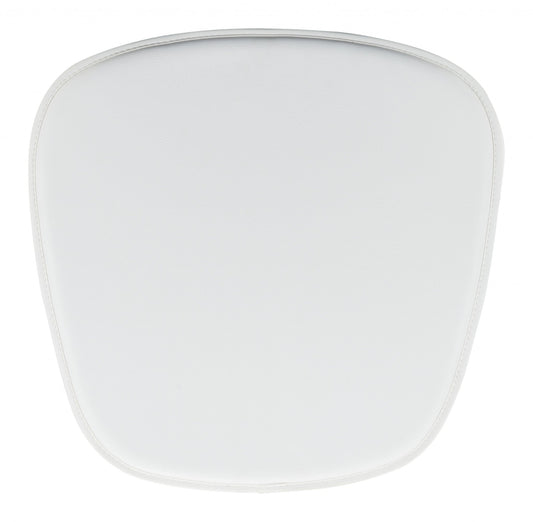 HomeRoots 17" x 17" Faux Leather Seat Cushion in White Finish
