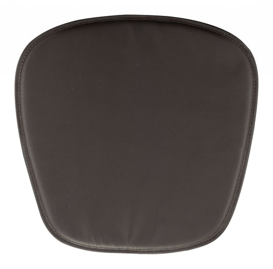 HomeRoots 17" x 17" Synthetic Solid Color Dining Chair Cushion Seat Cushion in Espresso Finish