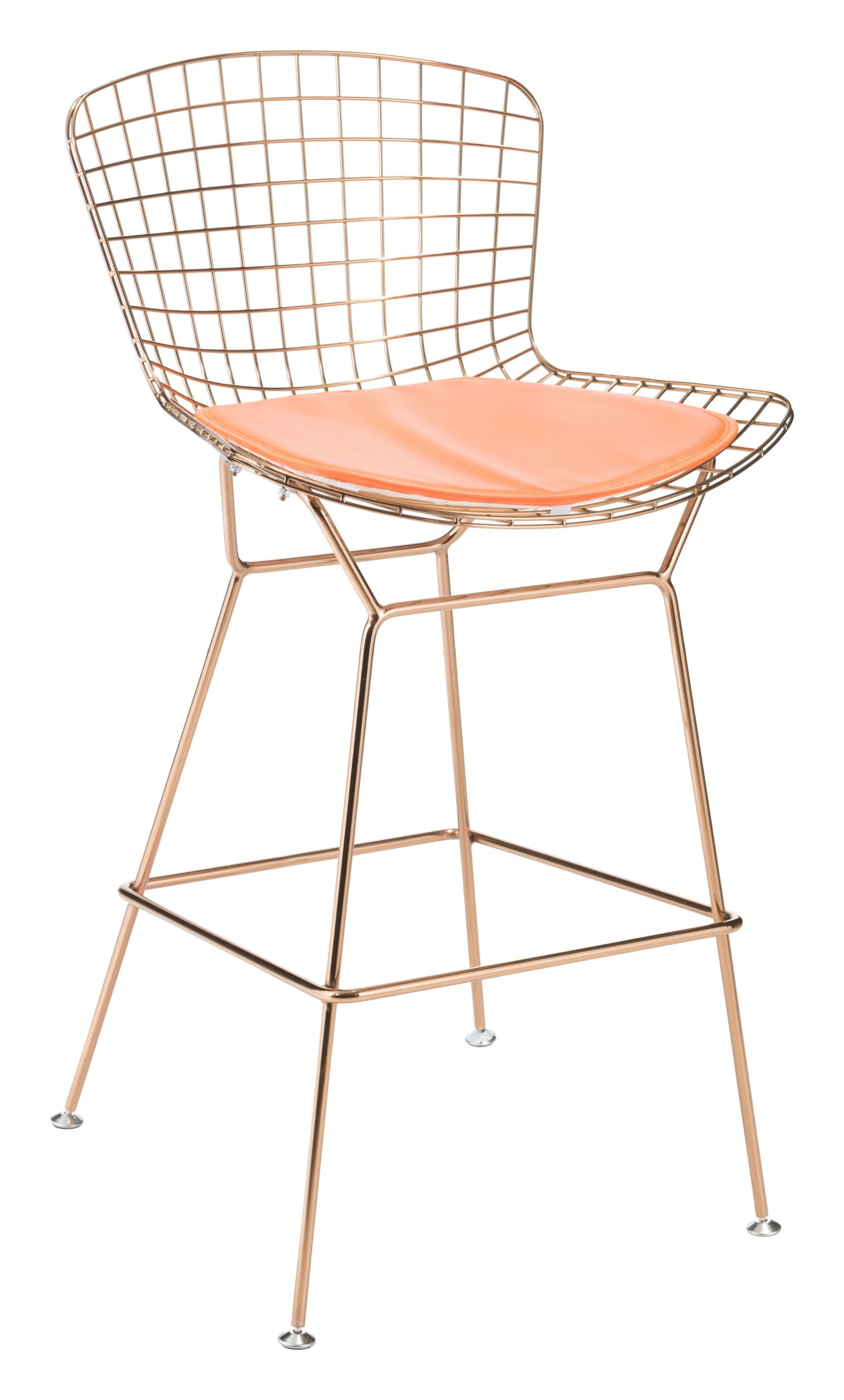 HomeRoots 17" x 17" Synthetic Solid Color Dining Chair Cushion Seat Cushion in Orange Finish