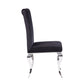 HomeRoots 17" x 20" x 44" Fabric Stainless Steel Upholstered Seat Side Chair in Set of Two
