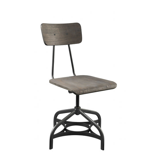 HomeRoots 17" x 21" x 34" Ray Oak And Sandy Gray Side Chair In Set Of Two