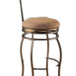 HomeRoots 17' x 21' x 46' 2-Piece Fabric And Dark Bronze Swivel Bar Chair