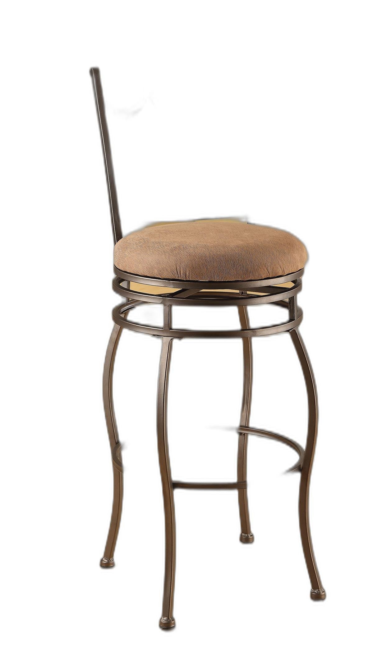 HomeRoots 17' x 21' x 46' 2-Piece Fabric And Dark Bronze Swivel Bar Chair