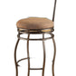 HomeRoots 17' x 21' x 46' 2-Piece Fabric And Dark Bronze Swivel Bar Chair