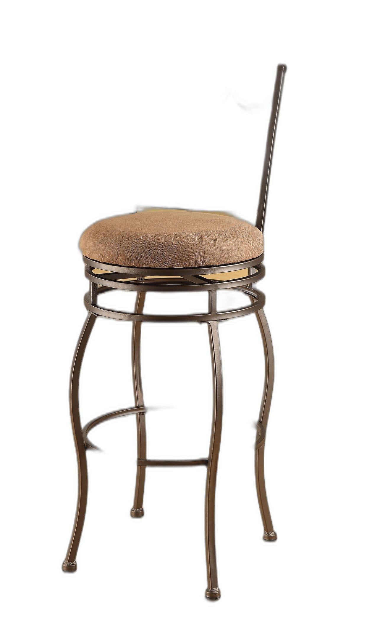 HomeRoots 17' x 21' x 46' 2-Piece Fabric And Dark Bronze Swivel Bar Chair