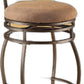 HomeRoots 17' x 21' x 46' 2-Piece Fabric And Dark Bronze Swivel Bar Chair