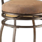 HomeRoots 17' x 21' x 46' 2-Piece Fabric And Dark Bronze Swivel Bar Chair