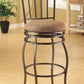 HomeRoots 17' x 21' x 46' 2-Piece Fabric And Dark Bronze Swivel Bar Chair