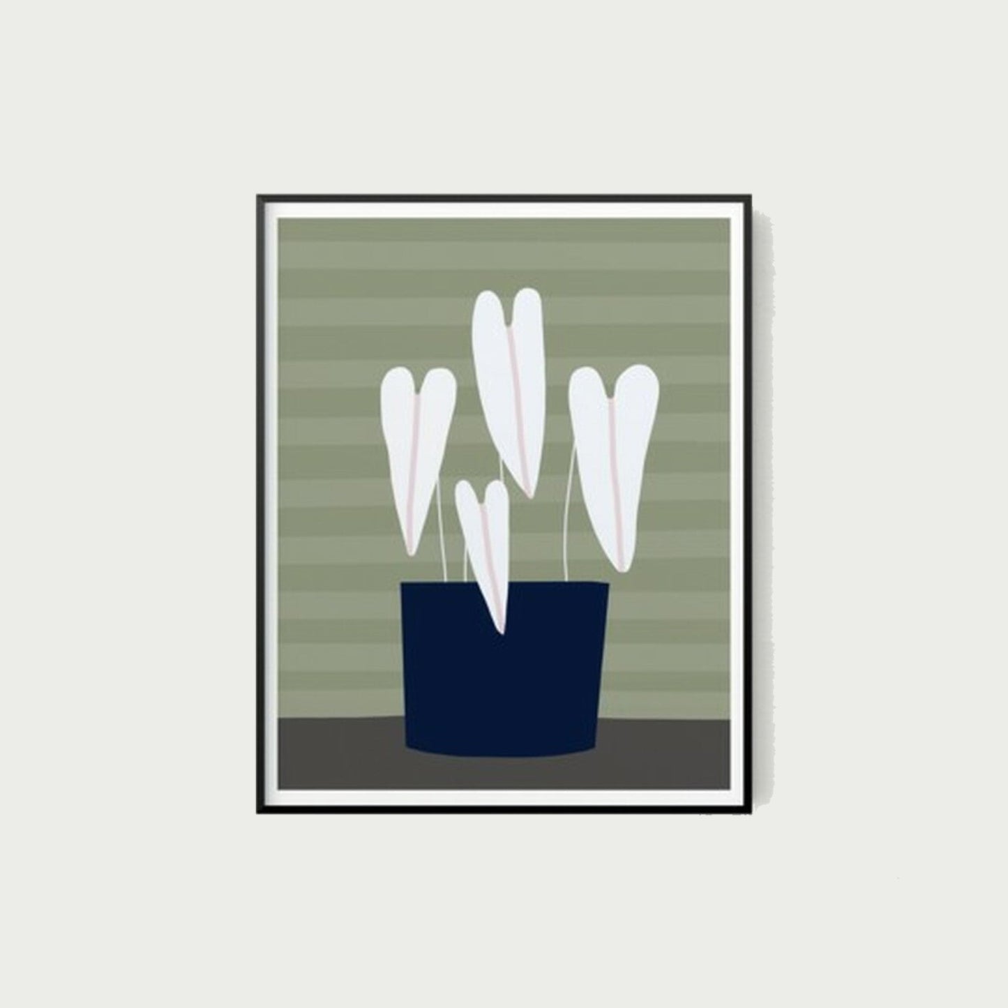 HomeRoots 17" x 22" Contemporary Botanical Hearts Wall Art