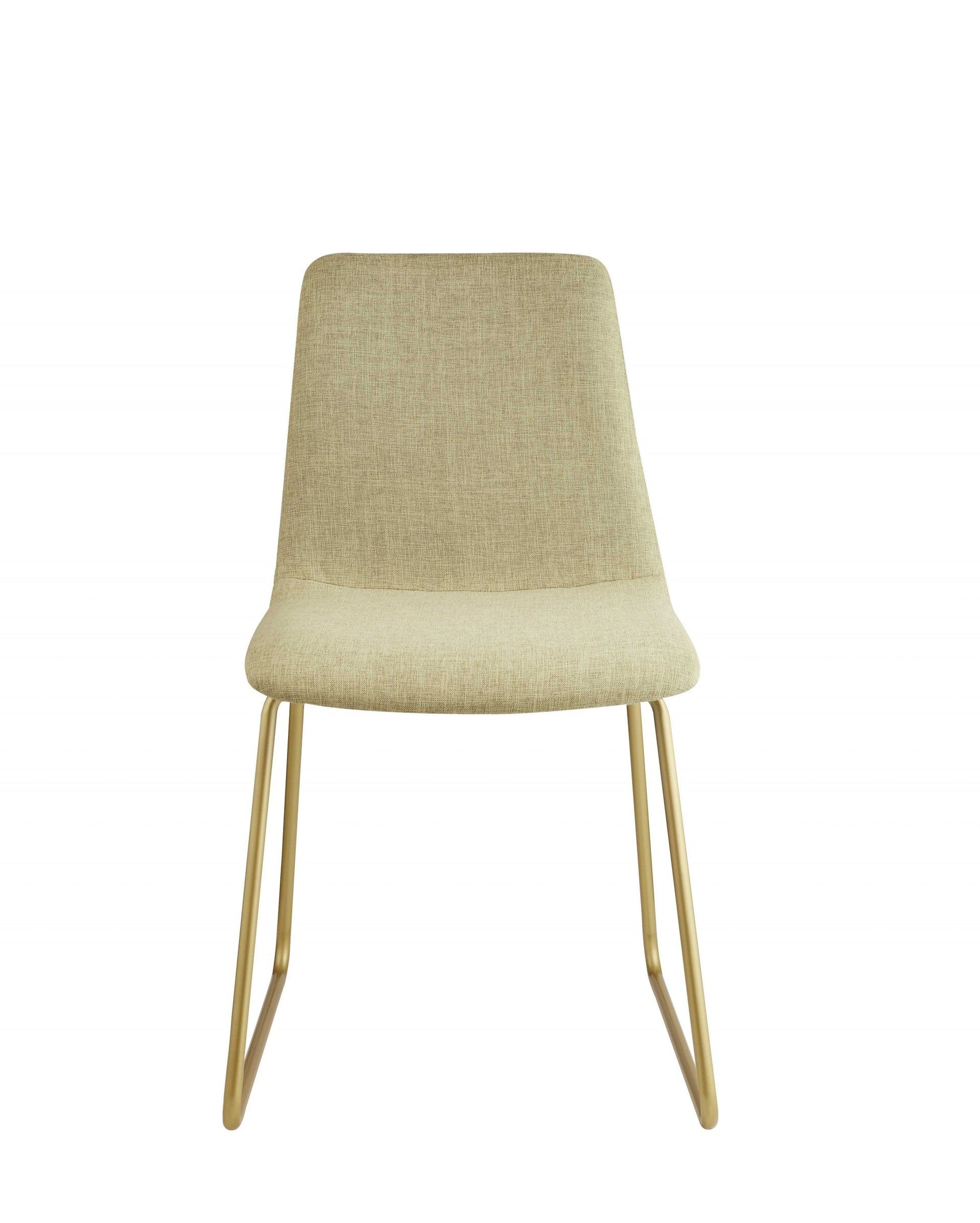 HomeRoots 17" x 23" x 32" Light Green Fabric And Gold Accent Chair