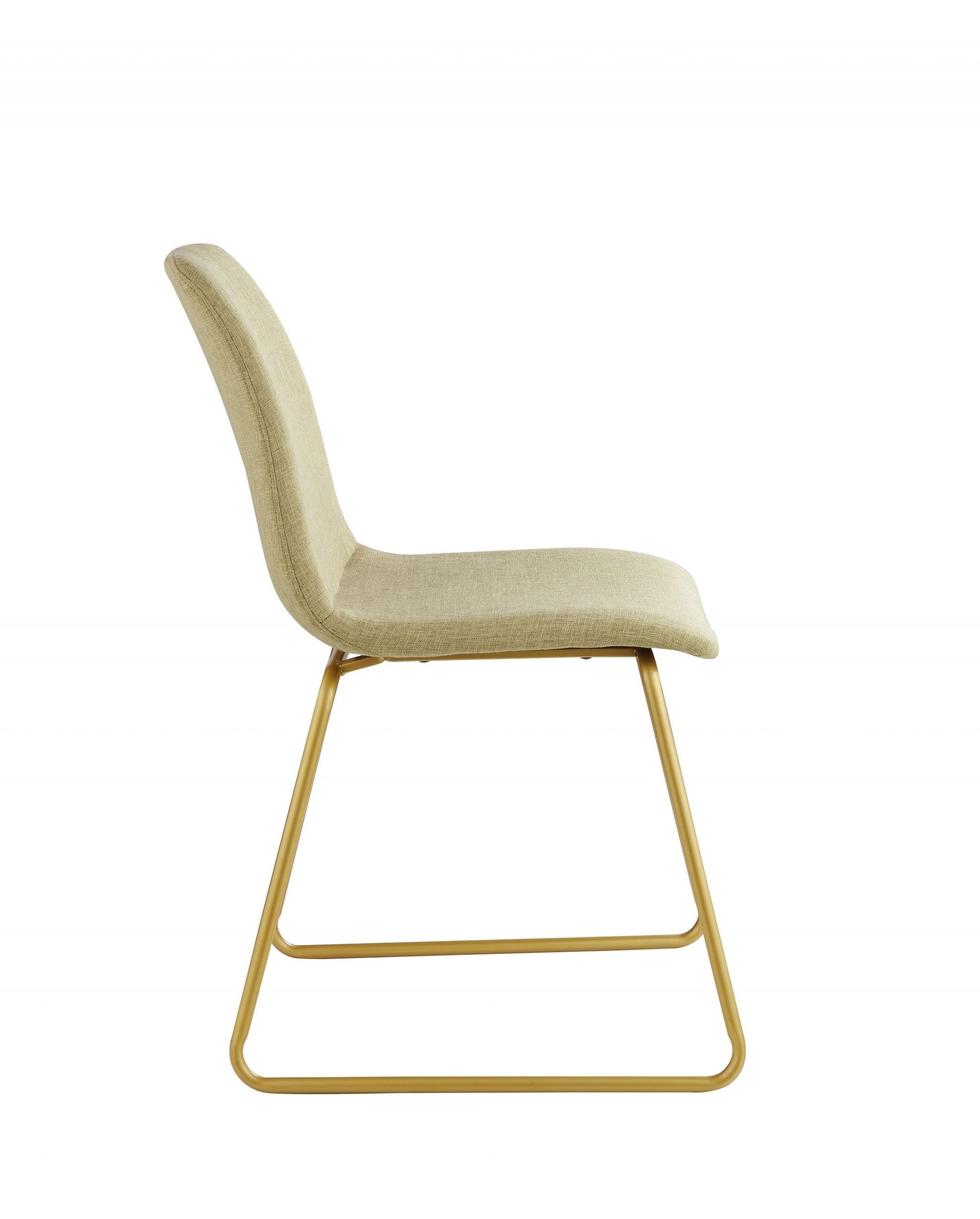 HomeRoots 17" x 23" x 32" Light Green Fabric And Gold Accent Chair
