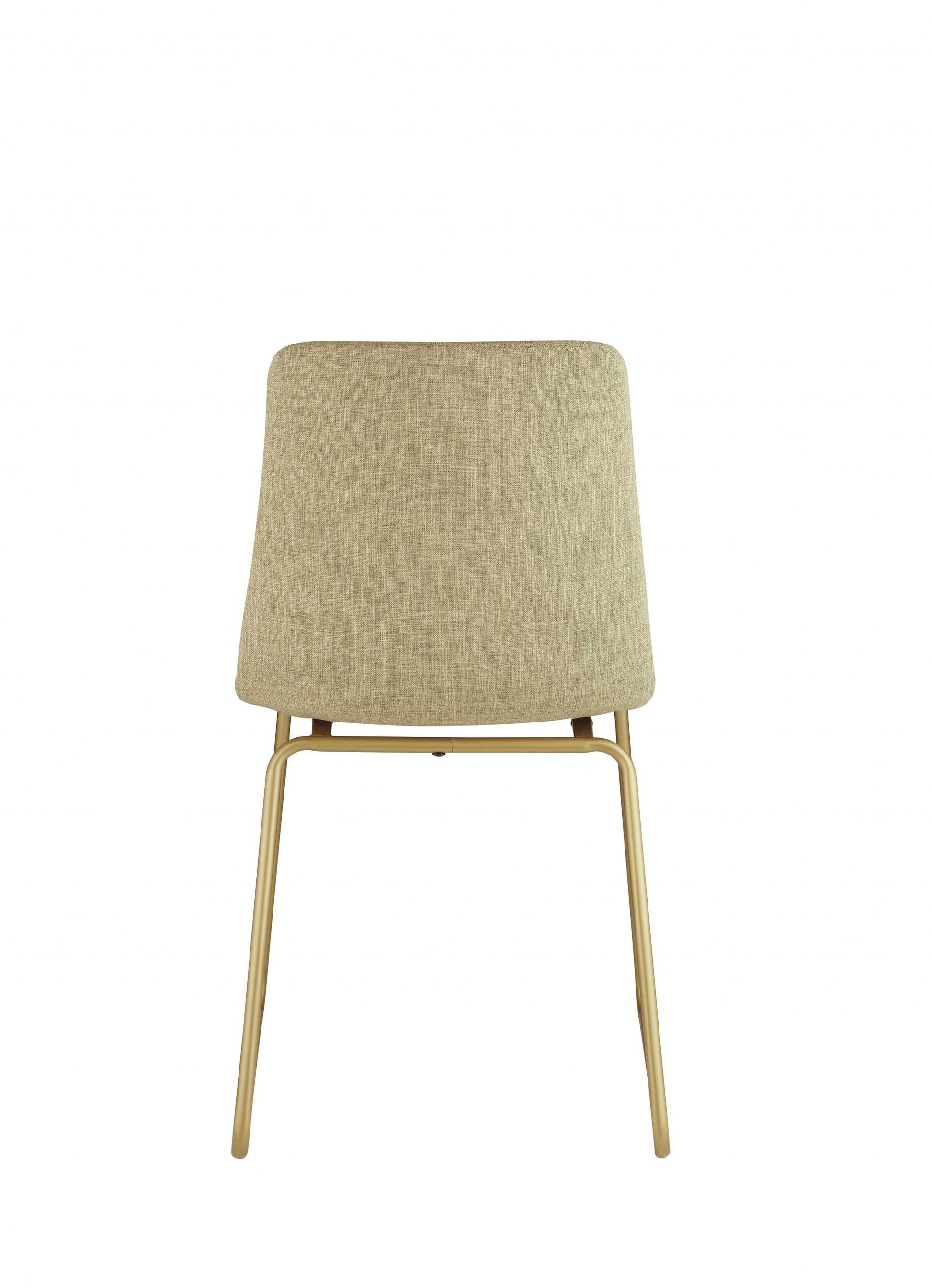 HomeRoots 17" x 23" x 32" Light Green Fabric And Gold Accent Chair