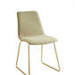 HomeRoots 17" x 23" x 32" Light Green Fabric And Gold Accent Chair