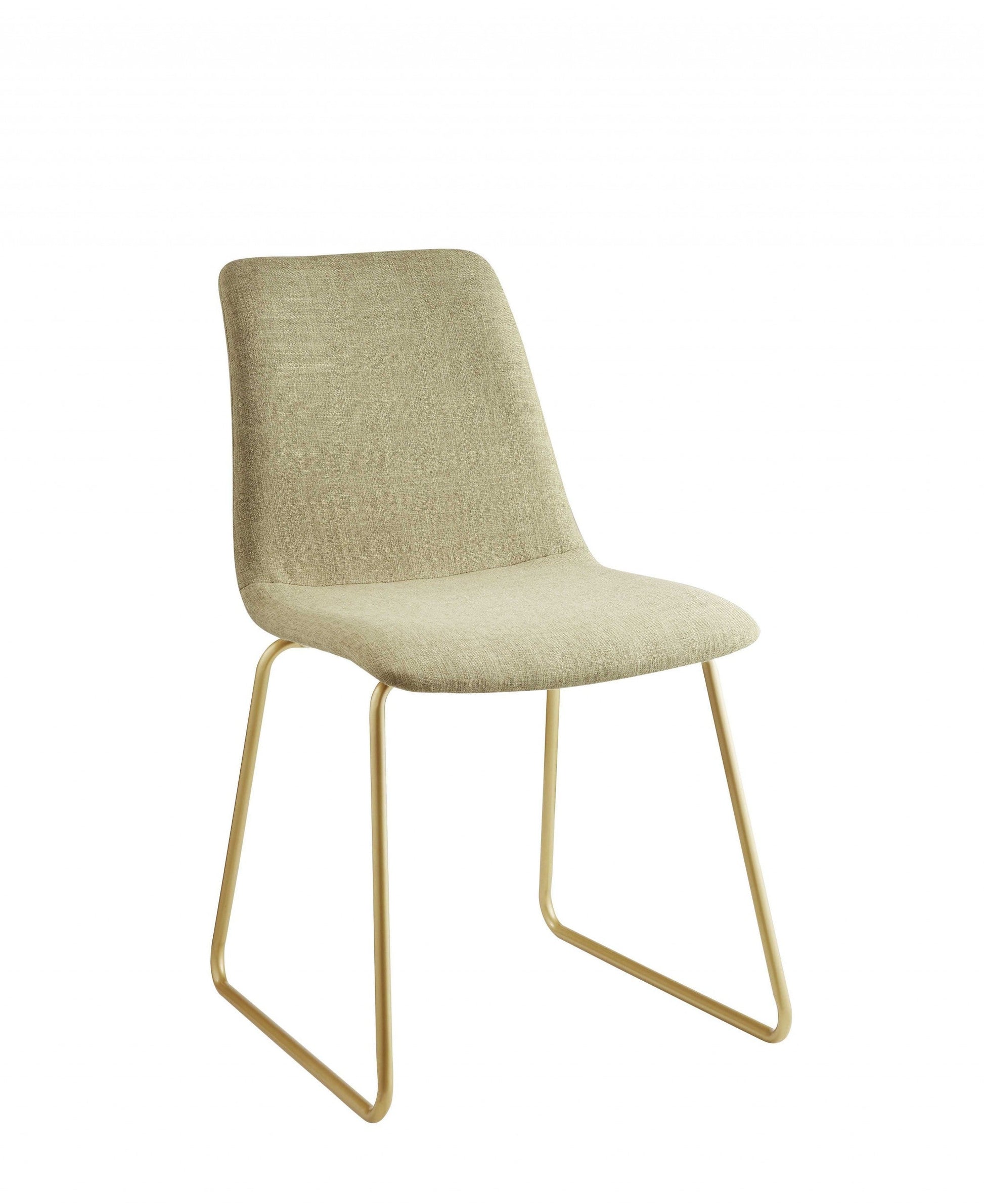 HomeRoots 17" x 23" x 32" Light Green Fabric And Gold Accent Chair