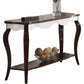 HomeRoots 17" x 48" x 30" Walnut White Wood Sofa Table