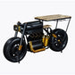 HomeRoots 17" x 70.5" x 33" Vector Bike Bar With Black and Gold Finish