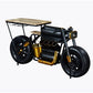 HomeRoots 17" x 70.5" x 33" Vector Bike Bar With Black and Gold Finish