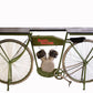 HomeRoots 17" x 71" x 33.5" HD Bike Counter in Antiqued Green Finish
