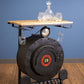 HomeRoots 17.5" x 28.5" x 36" Steam Engine Bar Counter With Antiqued Black Finish