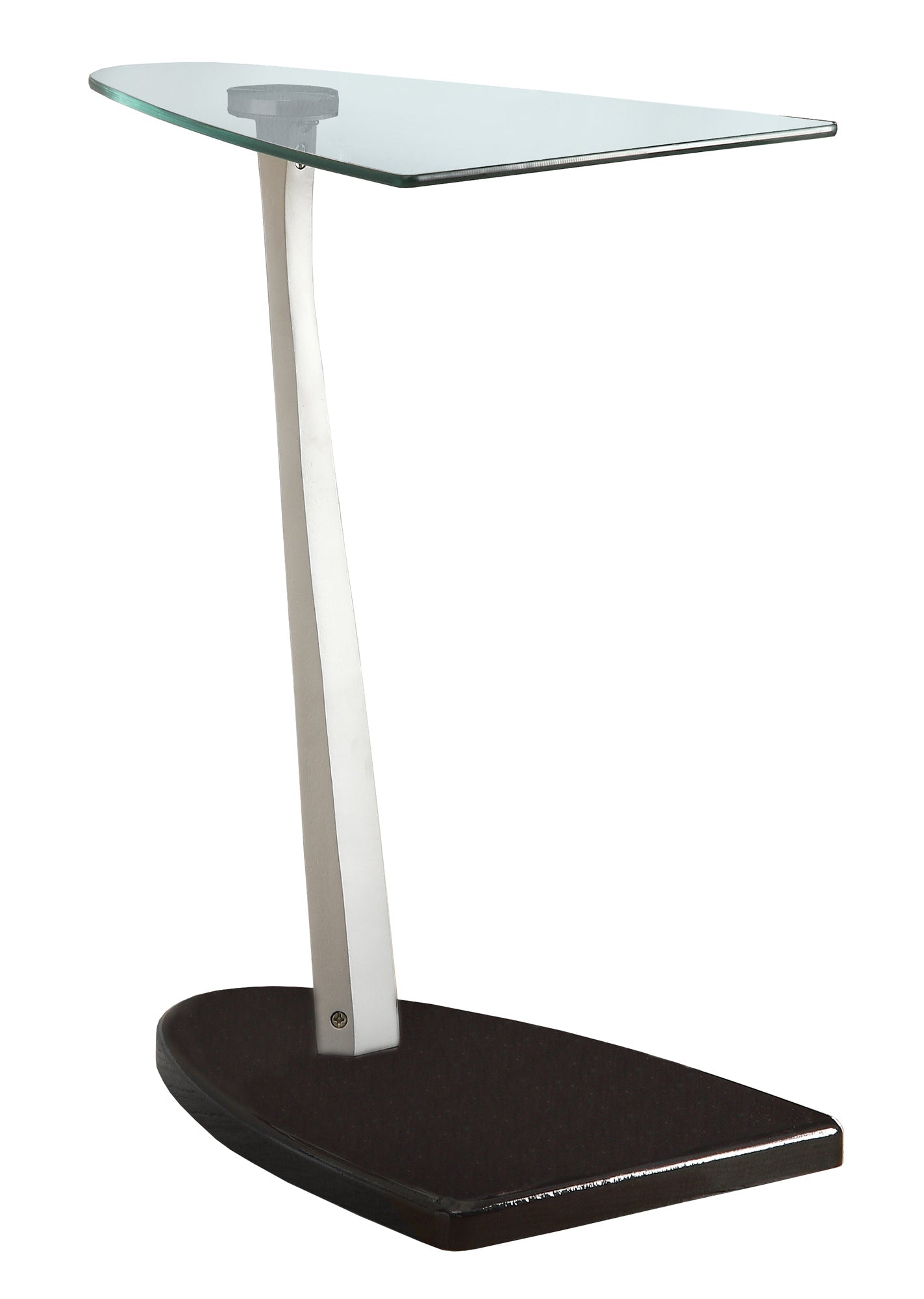 HomeRoots 17.75" x 13.75" x 23.75" Particle Board Tempered Glass Accent Table With Black and Silver Finish