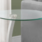 HomeRoots 17.75" x 17.75" x 24" Particle Board Tempered Glass Accent Table in Black and Silver Finish