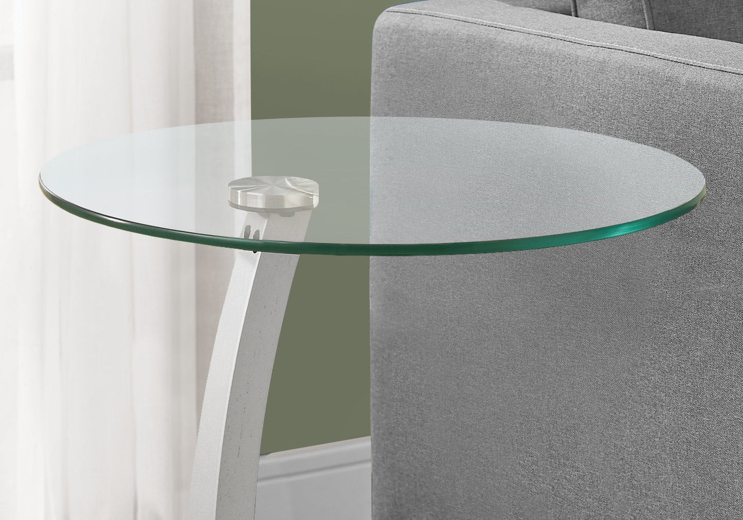 HomeRoots 17.75" x 17.75" x 24" Particle Board Tempered Glass Accent Table in Black and Silver Finish