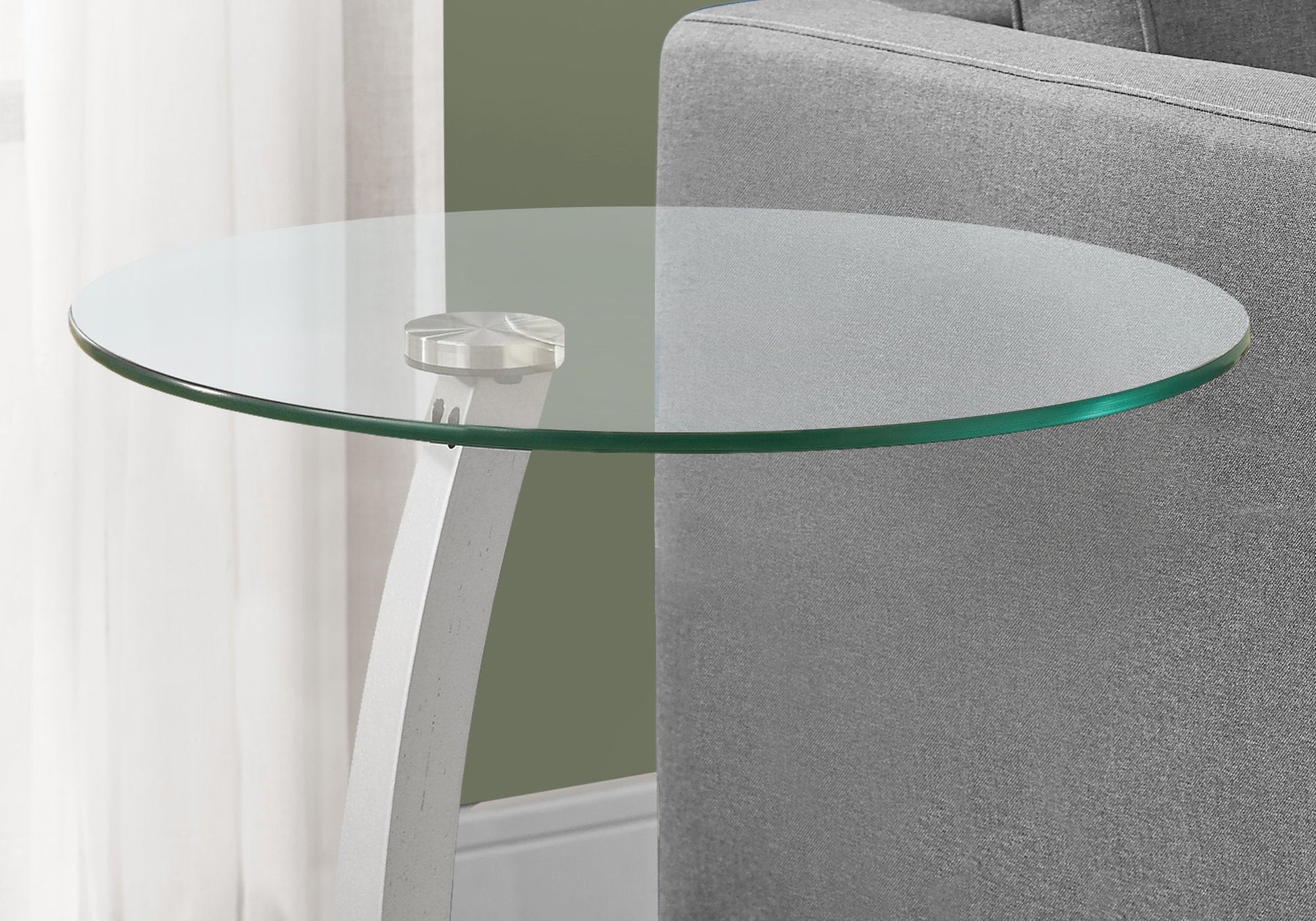 HomeRoots 17.75" x 17.75" x 24" Particle Board Tempered Glass Accent Table in Black and Silver Finish
