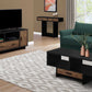 HomeRoots 17.75" x 42.25" x 18" Black Brown Particle Board Hollow Core Coffee Table
