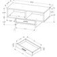 HomeRoots 17.75" x 42.25" x 18" Black Brown Particle Board Hollow Core Coffee Table