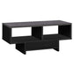 HomeRoots 17.75" x 42.25" x 18" BlackGrey Top With Storage Coffee Table