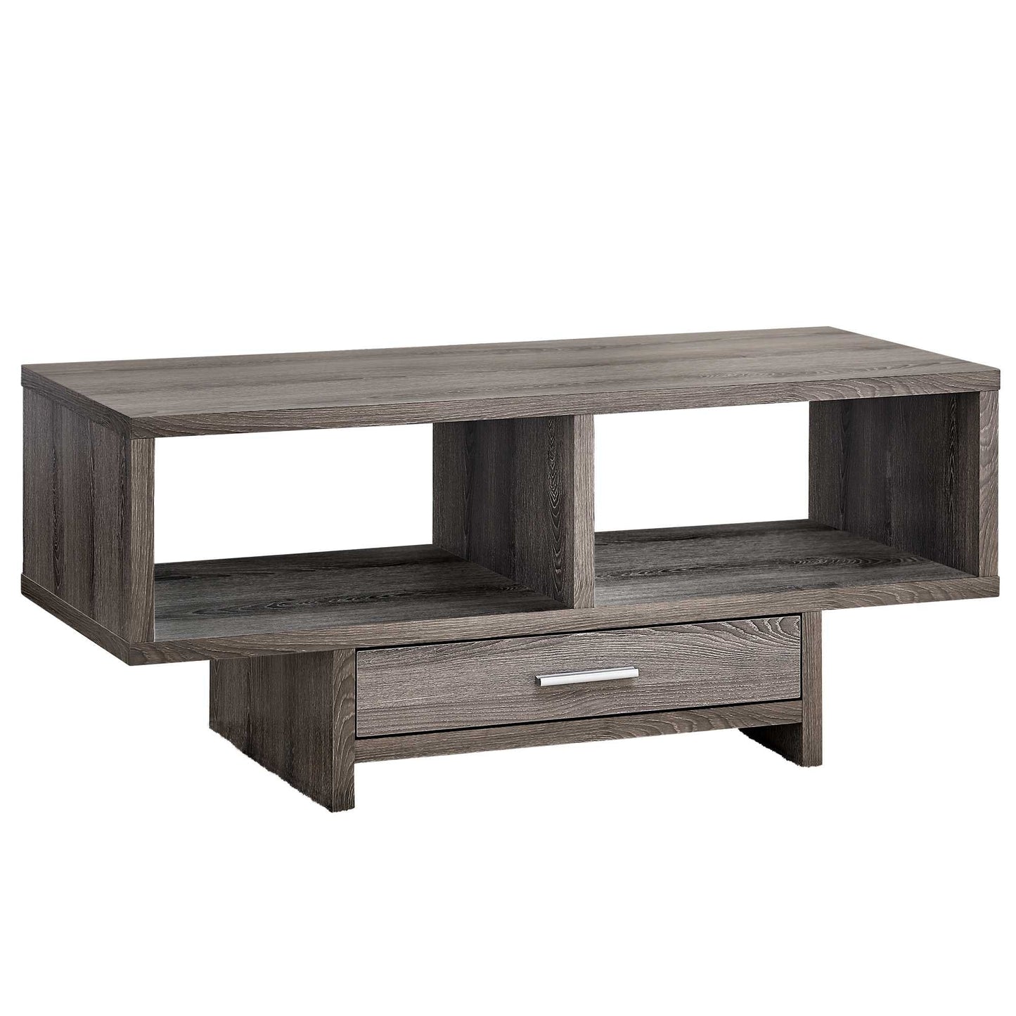 HomeRoots 17.75" x 42.25" x 18" Dark Taupe With Storage - Coffee Table