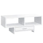 HomeRoots 17.75" x 42.25" x 18" White Storage Coffee Table