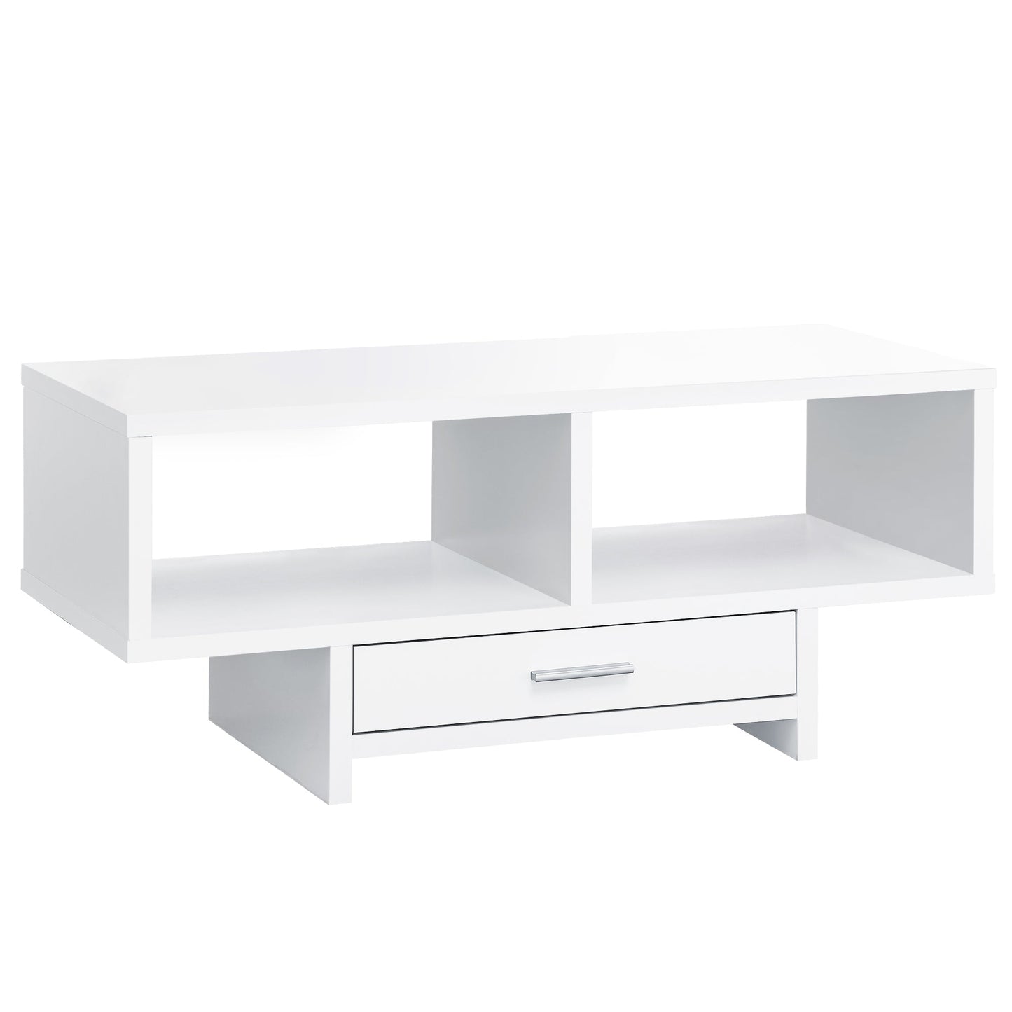 HomeRoots 17.75" x 42.25" x 18" White Storage Coffee Table