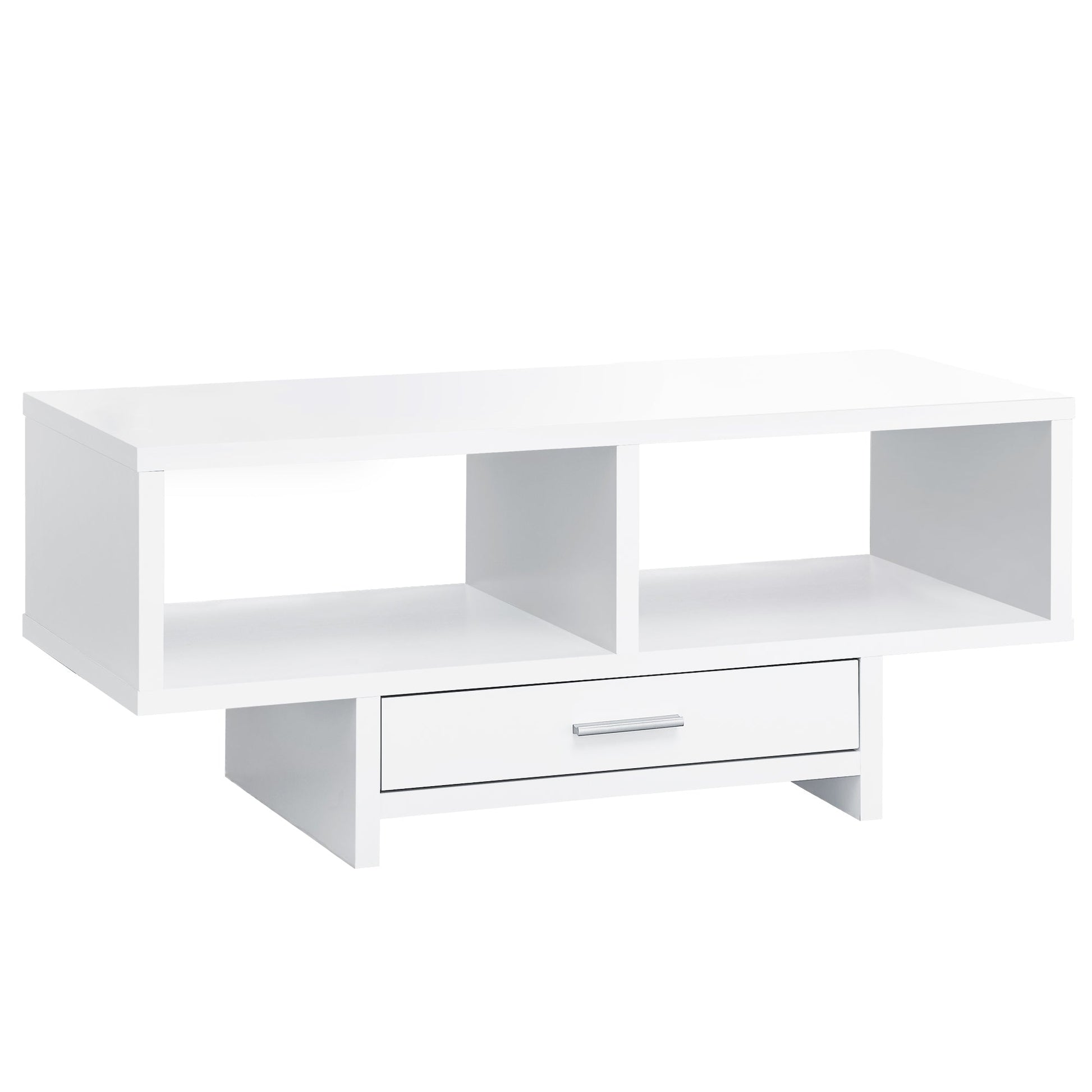 HomeRoots 17.75" x 42.25" x 18" White Storage Coffee Table