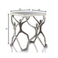HomeRoots 18" Aluminum End Table With Silver And Antiqued White Finish