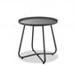 HomeRoots 18" Aluminum Indoor And Outdoor Round End Table in Gray Finish