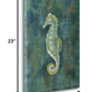 HomeRoots 18" Aqua Blue Seahorse Giclee Wrap Canvas Wall Art