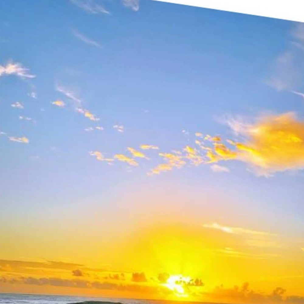 HomeRoots 18" Beautiful and Vibrant Sunset at the Beach Giclee Wrap Canvas Wall Art