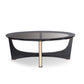 HomeRoots 18' Black Crocodile Textures and Rosegold and Glass Coffee Table