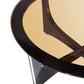 HomeRoots 18' Black Crocodile Textures and Rosegold and Glass Coffee Table