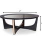 HomeRoots 18' Black Crocodile Textures and Rosegold and Glass Coffee Table