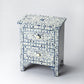 HomeRoots 18" Blue And White Solid Wood Frame Standard Accent Chest With Two Drawers