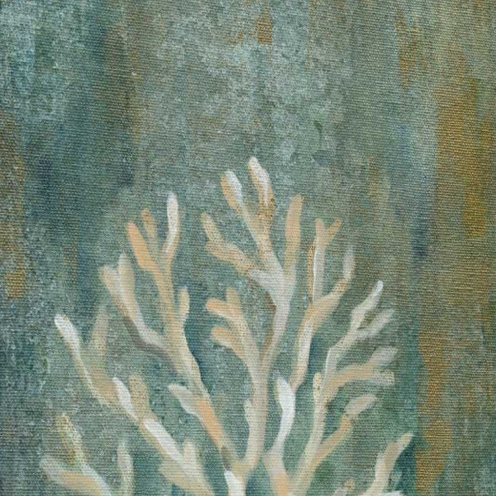 HomeRoots 18" Blue Sea Coral Giclee Wrap Canvas Wall Art