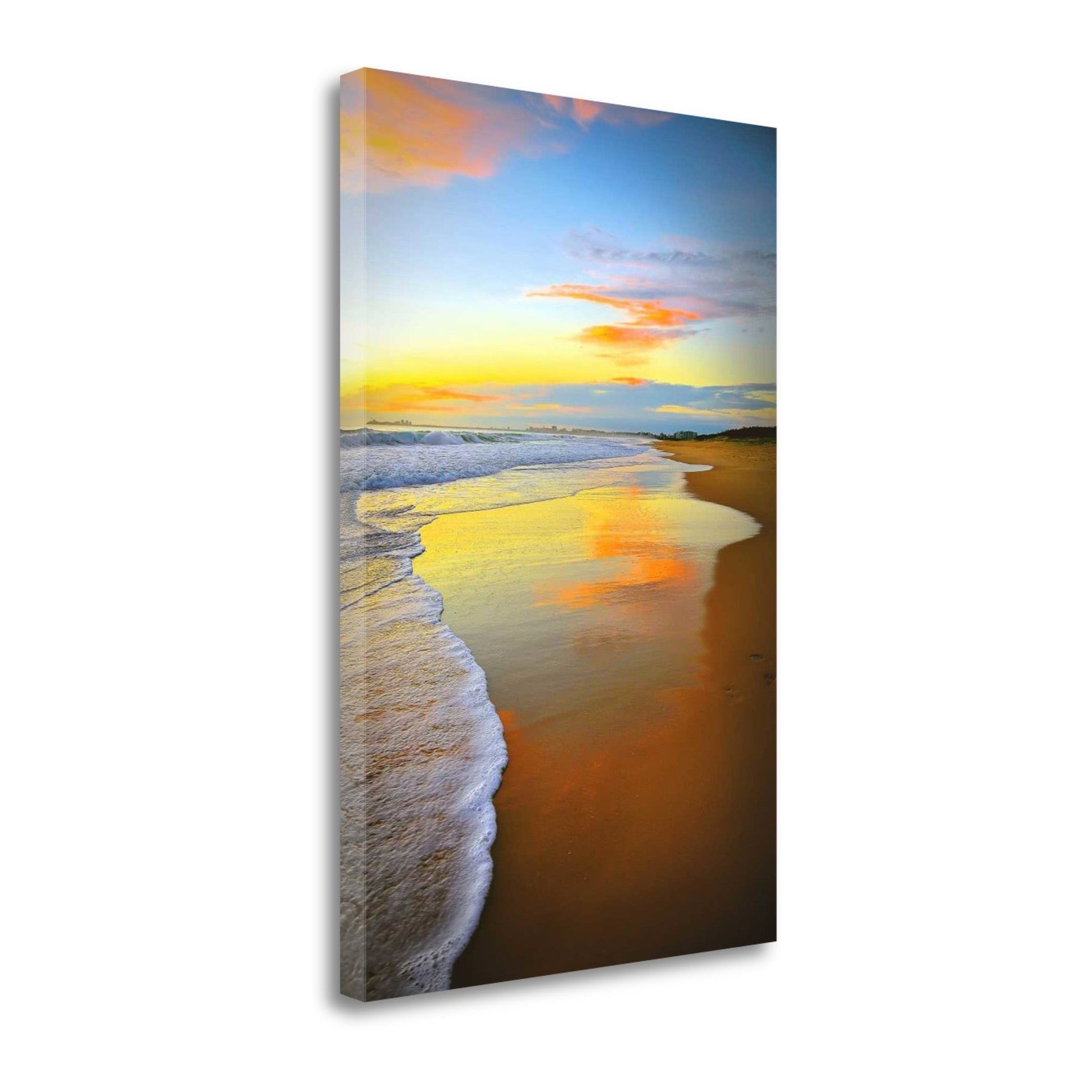 HomeRoots 18" Bright Orange Sunset Giclee Print on Gallery Wrap Canvas Wall Art
